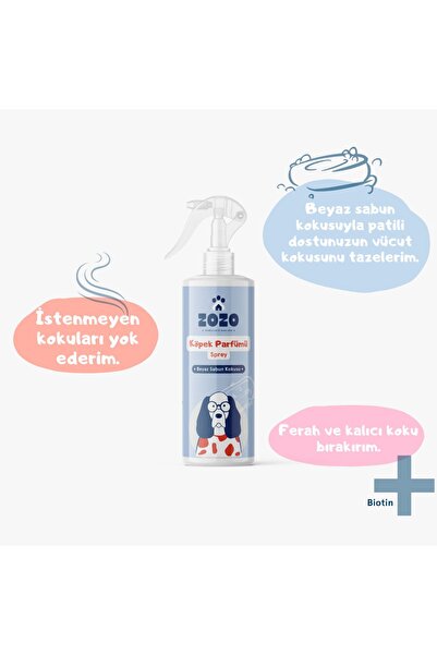Zozo Cares Köpek Kuru Şampuan Sprey - Beyaz Sabun Kokulu Köpek Parfümü Sprey 150 ml