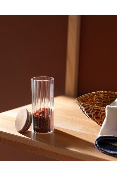 Madame Coco Lunel Zylindrisches Gewürzglas aus Glas mit Optik - 360 ml