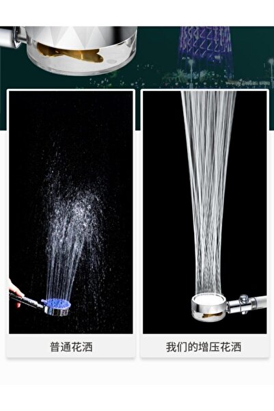 YETONA Duş Başlığı Turbo Basınçlı Ayarlanabilir Star Stop Tuşu Vardır Su Tasa...