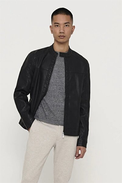Yenikoza 22012339 Only & Sons Onsmıke Pu Racer Jacket Otw Vd Noos معطف وجاكيت...