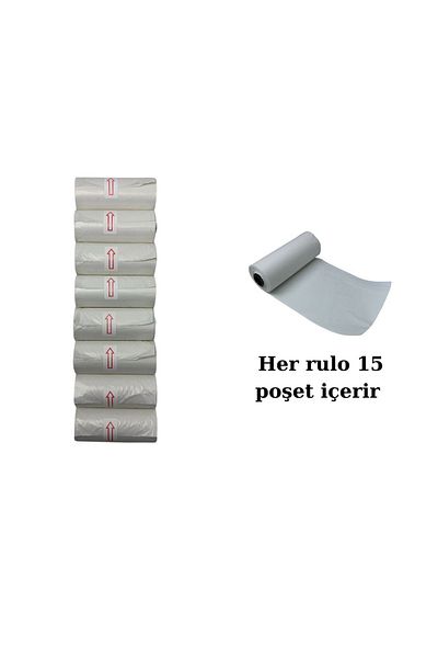 BAMM BAMM Dirty Diaper Bag Bag Size White 8 Rolls (120 PCS)