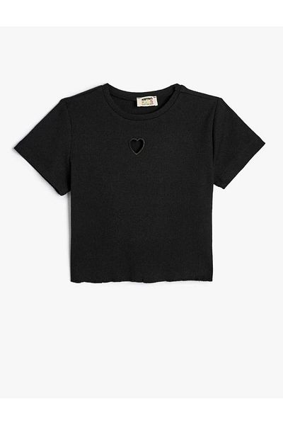 Koton Tricou negru pentru fete - 4skg10054ak