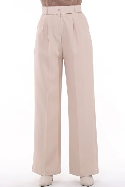 CEDY DENIM Cedy Women's Palazzo, High Waist Trousers, Oversize Original Cut, C3000 Beige