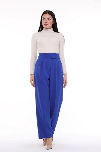 CEDY DENIM CEDY Women's Palazzo, High Waist Belt Velcro Trousers, Oversize Or...