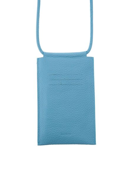BAGBOX Ανοιχτό μπλε γνήσιο δερμάτινο θήκη τηλεφώνου Flotter - Θήκη για κάρτες και γυαλιά