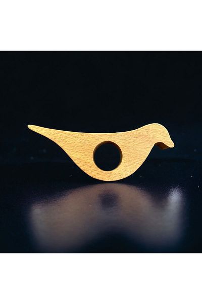 WOODVİVE Wooden Napkin Ring 6 Pieces - Beech - S014