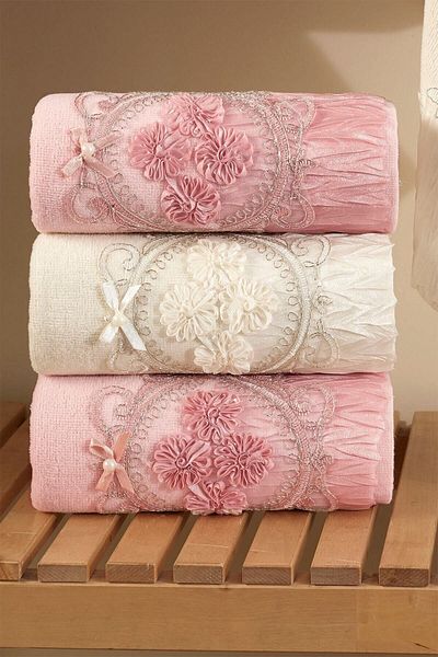 Kardelen Πετσέτες χεριών προσώπου 50/90 Daisy Dowry Lacy Cotton 4 τεμαχίων