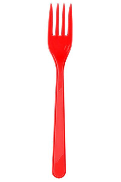 Dizayn Parti Evi 25 Pcs Red Color Fork Hard Durable Plastic Luxury Disposable Birthday Party Presentation Fork