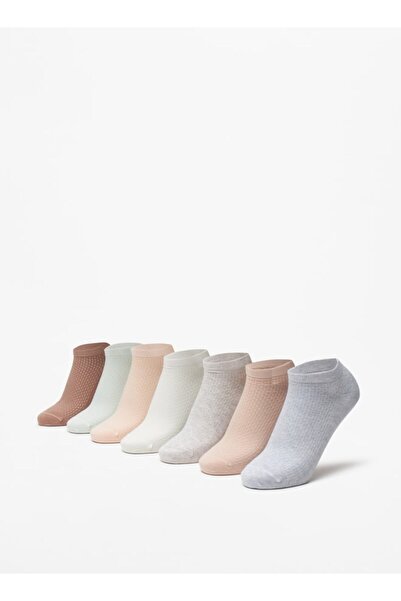 Celeste Textured Ankle Length Socks - Set of 7