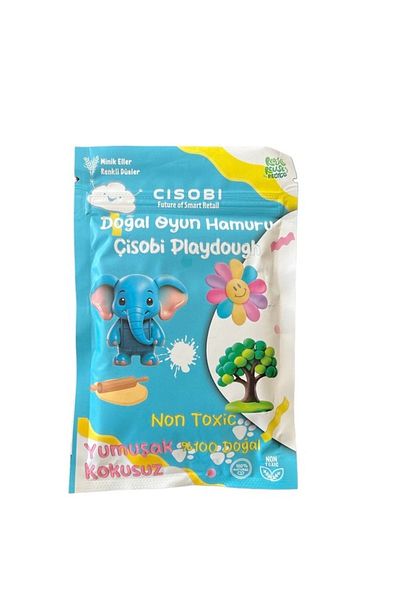 Çisobi 120 gr.White Natural Play Dough - Odorless, Zippered Vacuum Cartridge Package