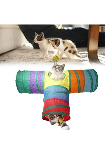 Nursoft Cat Play Tunnel Folding Rainbow Long Straight Cat Dog Play Tunnel Pet Play Tunnel