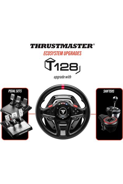 Thrustmaster T128, Force Feedback Racing Wheel with Magnetic Pedals, PlayStation 5, PlayStation 4, PC