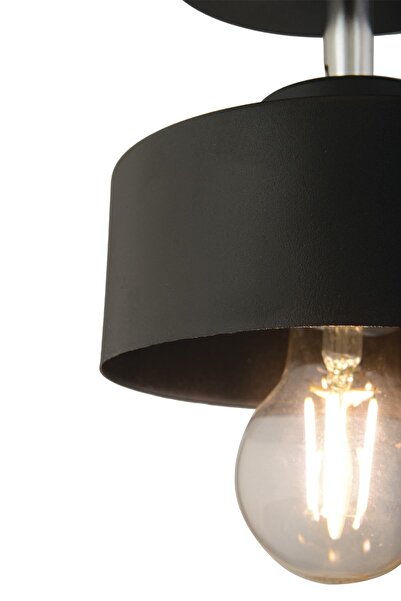 Apliqa Meriç Tekli Siyah Plafonyer Modern Retro Genç Odası Mutfak Salon Avize