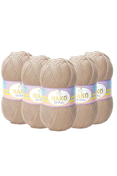NAKO 5 Pieces Nako Elite Baby Anti Pilling - Mink 6792 Knitting Yarn