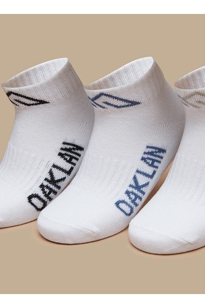Oaklan by Shoexpress Logo Print Ankle Length Sports Socks - Set of 3