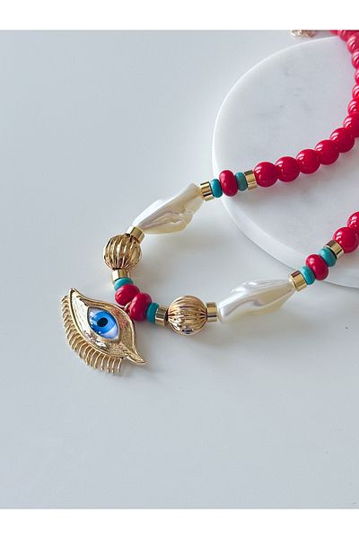 CHARMLUCKY Eye Ended Bead Necklace