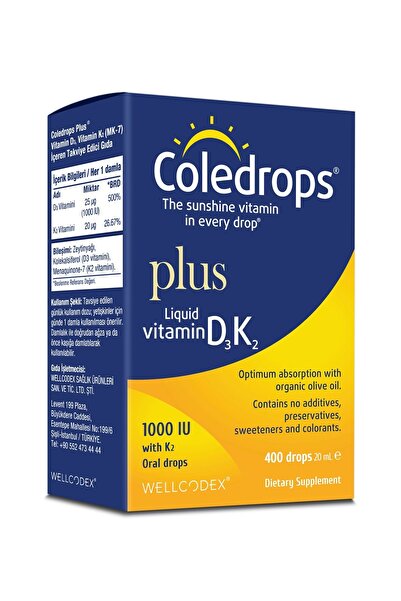 Coledrops Plus Vitamin D3 K2 Damla 20 ml