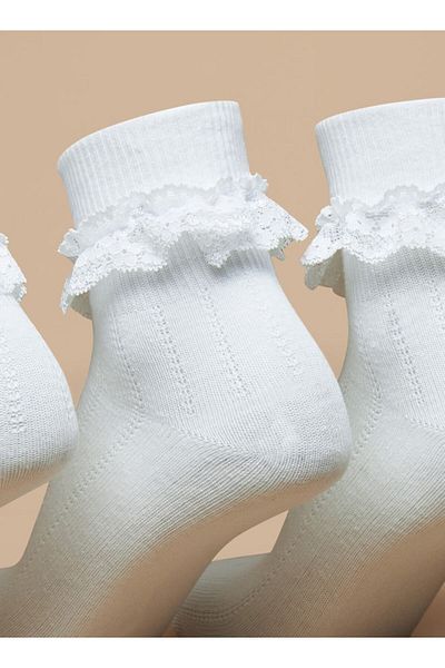 Flora Bella by Shoexpress Frill Detail Ankle Length Socks - Set of 3