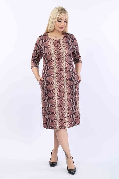 FARBAPLUS Plus Size Patterned Winter Dress with Pockets - 37c-2006