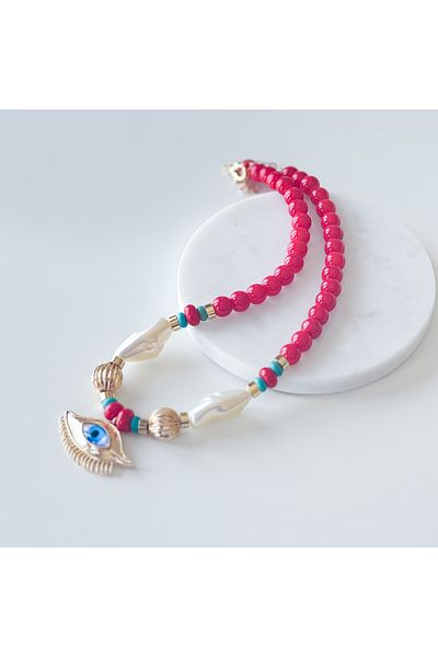 CHARMLUCKY Eye Ended Bead Necklace