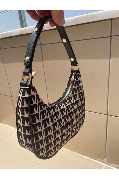 MUJGAN Τσάντα ώμου και χεριού New Season Jacquard με φερμουάρ