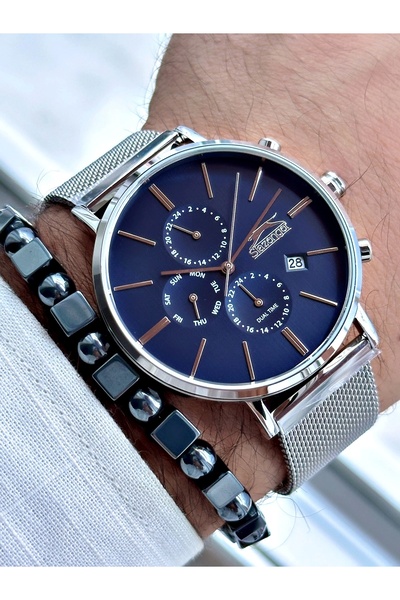 Slazenger ساعة يد رجالية بسلك من القش - SL.09.1890.2.02