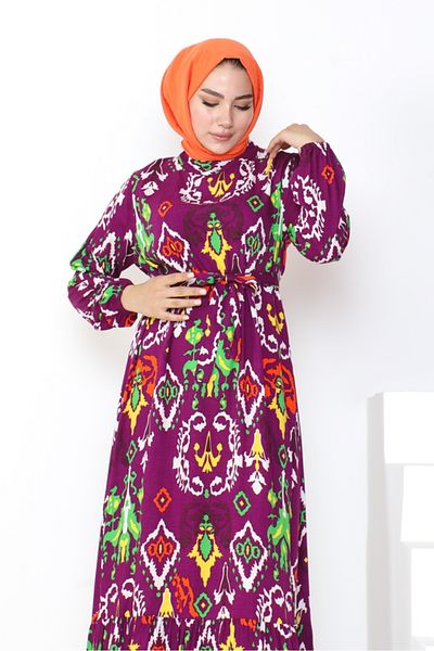 Bestenur Φόρεμα Viscose Belsin 1041 - Plum