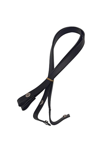 angel çanta aksesuar Faux Leather Black Angel Bag - Double Layer and Silver Metal, 70 cm Handle