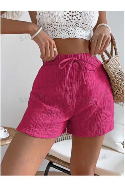 MOONBULL Pembe Belden Bağlamalı Şort