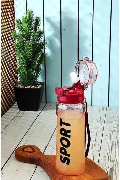 OPTİZON Red Sport Athlete Student 700 ml Water Bottle Water Bottle 100% Leak Proof Locked Drawstring Top Quality Bpa Free