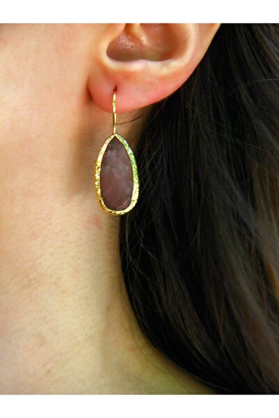 Esha Store Pink Natural Stone Quartz Earrings - Women's, euku2pk