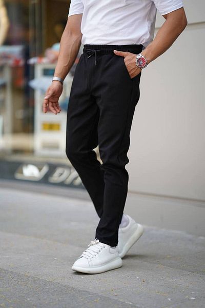 Est Estola Men's Relaxedfit Jogger Pants - Side Pocket, Elastic Waist and Lace-up