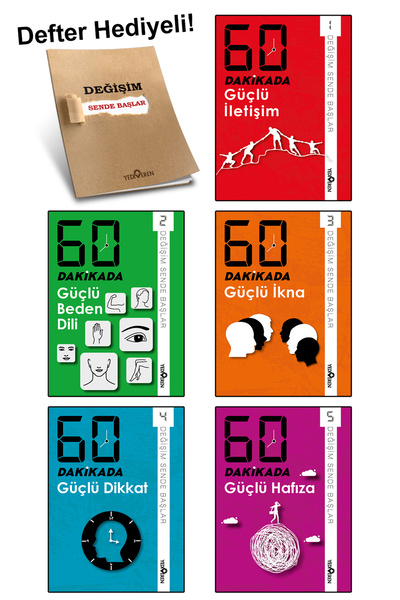 Yediveren Yayınları 60 Dakikada Güçlü Kişisel Gelişim Seti Defter Hediyeli 5....