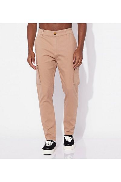 Aeropostale Men's Brown Plain Cargos Pants