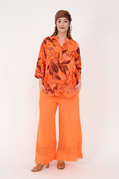 Park Moda 15-84 Модель лляні штани - Прямий крій та деталі з фістою