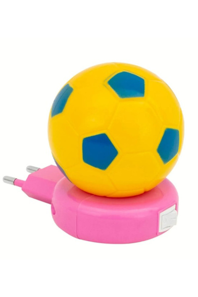 PUFFIN Futbol Topu  Görünümlü Anahtarlı Led Gece Lambası(SARI-LACİVERT)