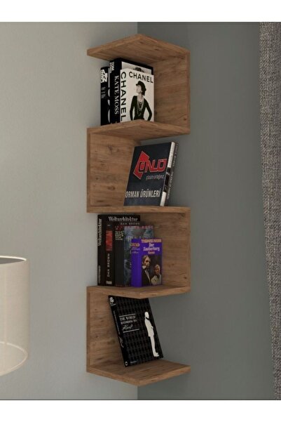 ünlü orman ürünleri Zigzag Atlantik Çam Köşe Duvar Rafı / Kitaplık