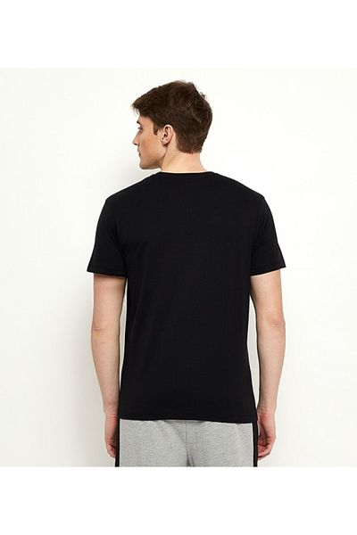 Aeropostale Men's Black Text Printed Crew Neck Short Sleeve T-Shirt