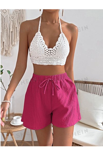 MOONBULL Rosa Shorts mit Taillenbändern