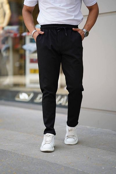 Est Estola Men's Relaxedfit Jogger Pants - Side Pocket, Elastic Waist and Lace-up