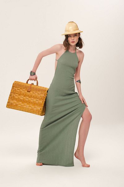 Eda Taşpınar Meat Iconic Design Rope Strap Back Low-cut Dress