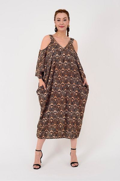 Park Moda AN10699 РОКЛЯ С ЕТНИЧЕСКИ ДЕСЕРТИ И ГОЛИ РАМЕНЕ