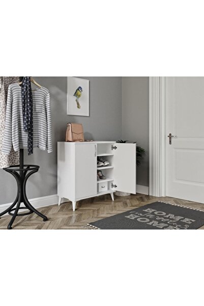 Baby Darling Beyaz %100 Mdf Shorty 4 Bölmeli Ayakkabılık