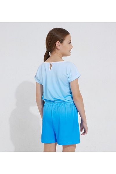 Aeropostale Women's Blue Color Block Scoop Neck Short Sleeve Playsuit