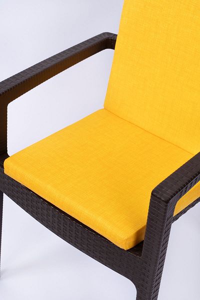ALTINPAMUK Daisy Yellow Sponge Back Chair Cushion Special Stitched Lace up 40X83 cm