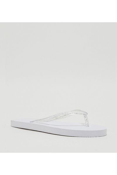 Aeropostale Women's White Plain Slippers