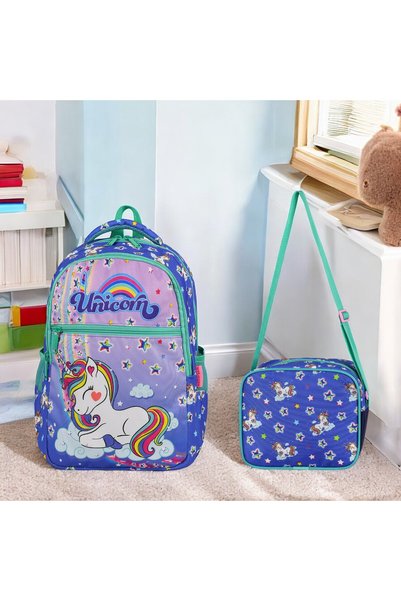 Shopiolog Rucsac ortopedic impermeabil pentru școala primară cu 3 compartimente și rucsac pentru fete de școală primară