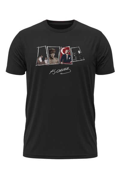 Turuncu Tekstil Μαύρο μπλουζάκι Mustafa Kemal Atatürk