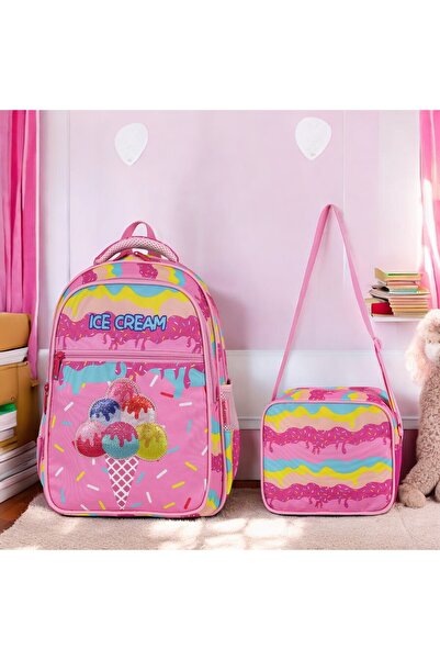 Shopiolog Waterproof 3 Compartment Feeding Elementary Backpack for Girl - Wit...