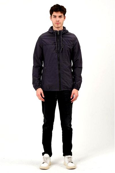 PIQUE Ανδρικό αδιάβροχο Navy Blue - Glenn με κουκούλα και ελαστικό